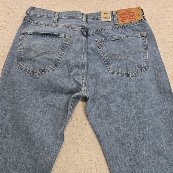 Levis 501 Original Fit Mens 40x30 Blue Jeans Stonewash Straight Leg Button Fly - Picture 6 of 15